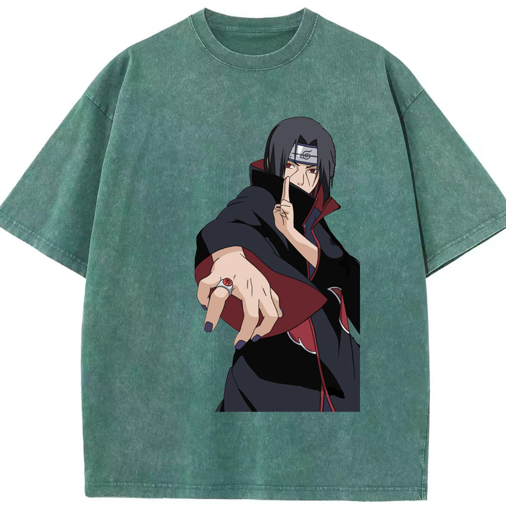 （画像用） NARUTO -ナルト- うちは イタチ Uchiha Itachi 綿100% ヴィンテージ風 半袖Tシャツ（フロントプリント）